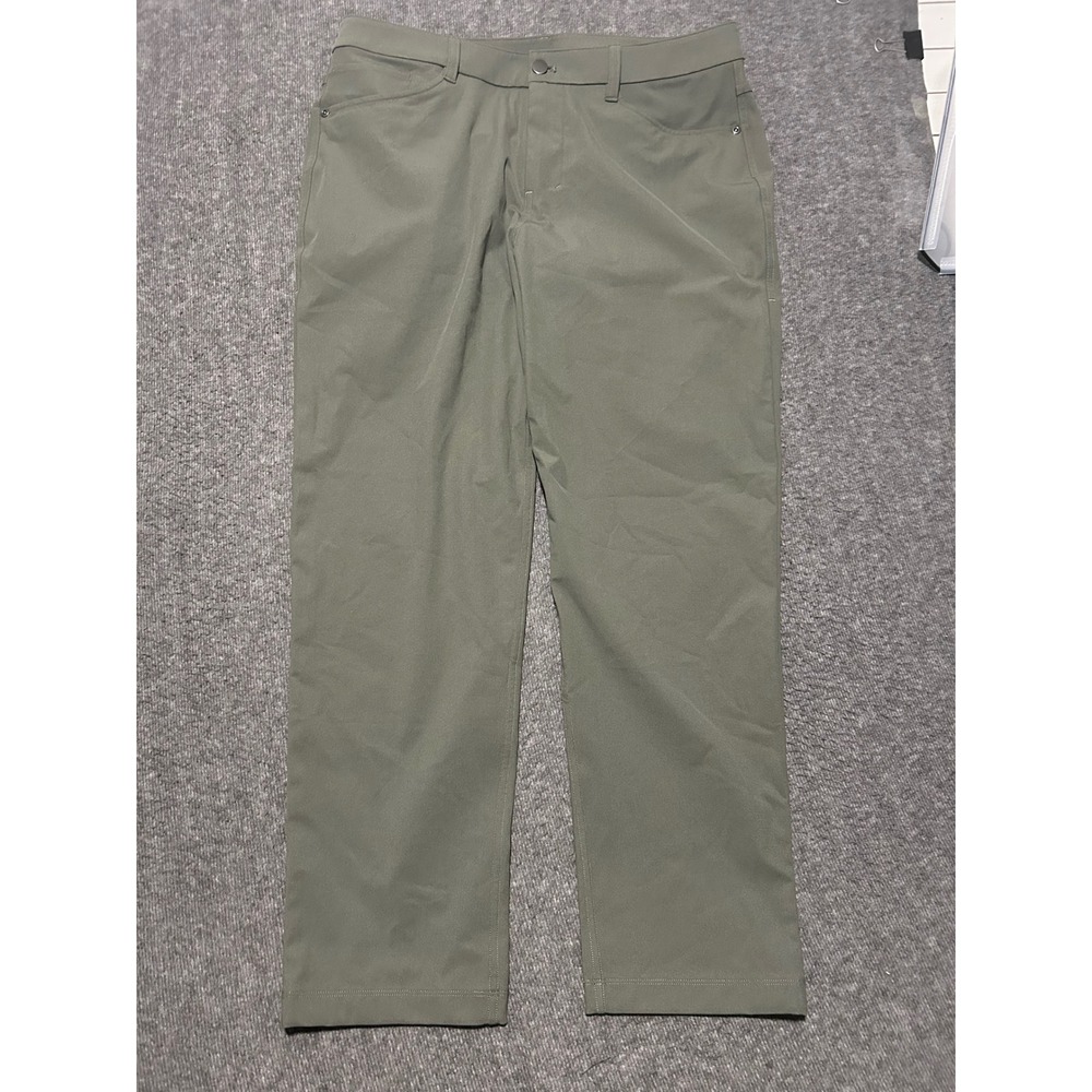 Lululemon ABC Classic-Fit Pant fit 33X27 Warpstreme Green Mens LM5AQHS (tag 32
